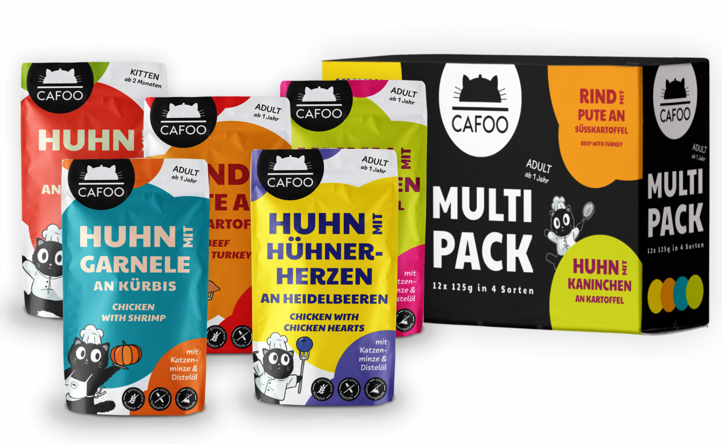 Die CAFOO Katzenfutter Pouch Artikel
