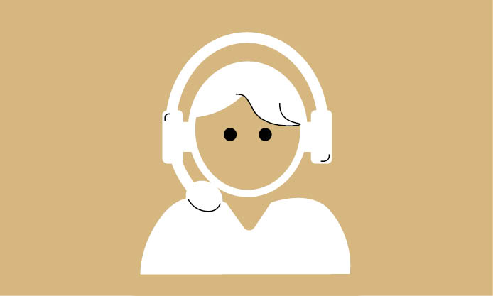 Piktogramm einer Person mit Headset