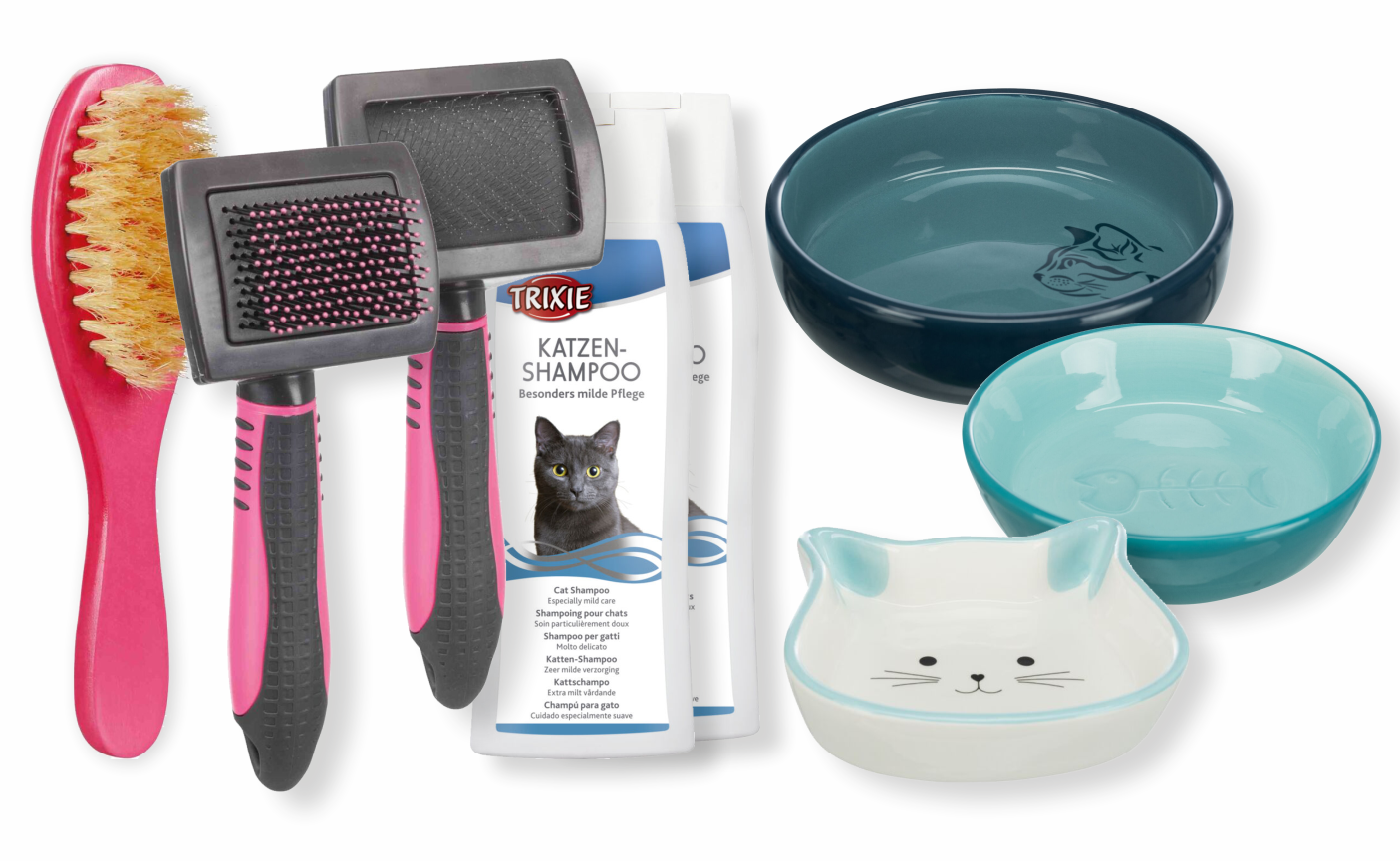 TRIXIE für Katzen - verschiedene Bürsten & Näpfe